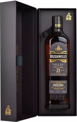 Imagen 2 de 10 de Whisky Bushmills 21 Años Single Malt 700ml En Estuche