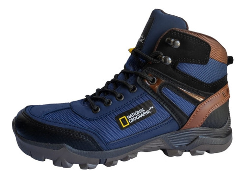 Bota Outdoor National Geographic Hombre 7008 Marino Café