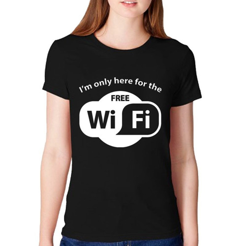 Remera De Mujer Frase Free Wifi Tambien Con Tu Frase!