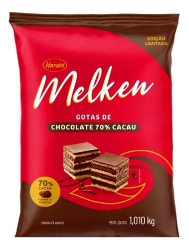 Chocolate Melken Gotas 70% Cacau Harold 1,010 Kg