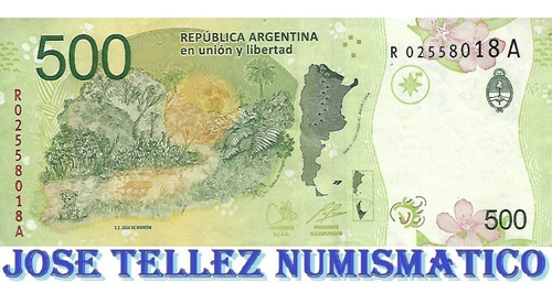 Billete $ 500 Yaguarete Reposicion Pesce Massa Mb+ Palermo