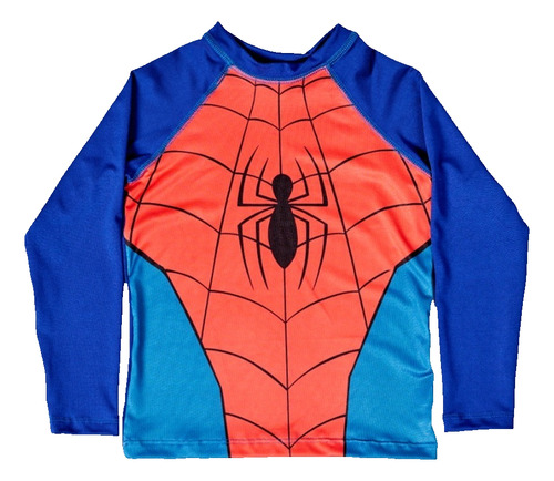 Remera Uv 50+ Spiderman Tipo Disfraz Proteccion Solar