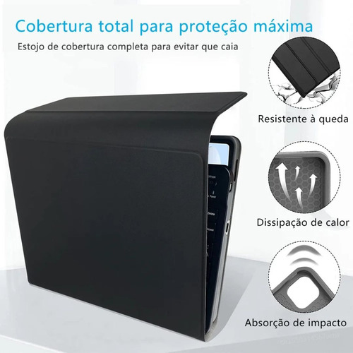 Case iPad 10 Geração Capa Com Teclado Tablet Couro Sintético Cor Preto