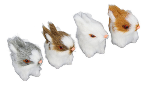 Lindo Adorno De Peluche De Conejito, 4 Unidades, Juguete De