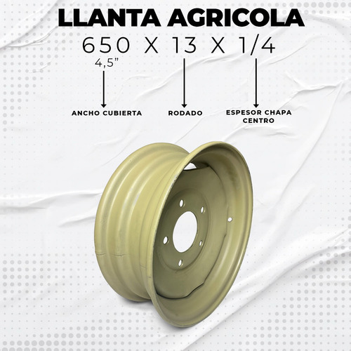 Llanta Agrícola 650 X 13 X 1/4 - Trailers - Acoplados Antióxido