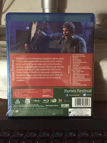 Imagen 2 de 2 de Noel Gallaghers Itunes Festival Nuevo Sellado Blu-ray Meses