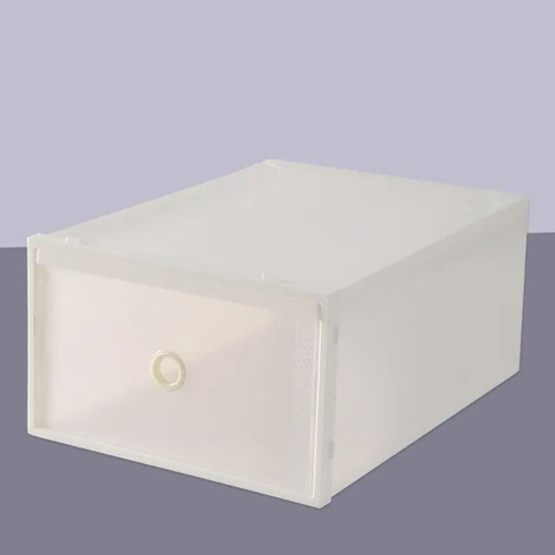 Pack 6 Cajas Organizadoras Transparentes Para Zapatos Color Todo Blanco Liso