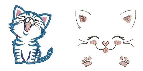 Diseño Matrices Para Maquinas Bordadoras Gatito Gato Ojos