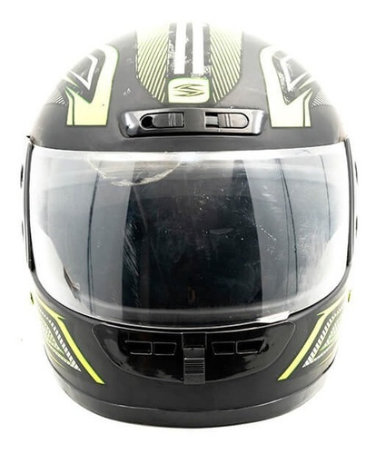 Casco Para Moto Cerrado L Amarillo Negro