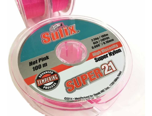 Nylon Sufix Súper 21 - 0,16mm. / Resitencia 2,5kg.