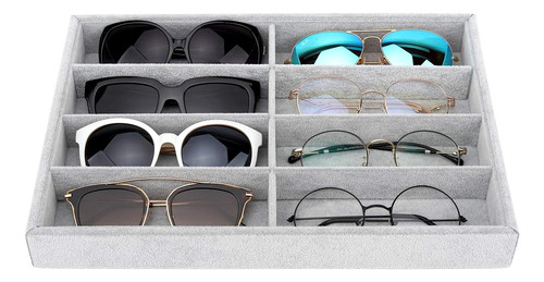 Emibele Organizador De Gafas Bandeja De Joyería, 8 Rejillas 