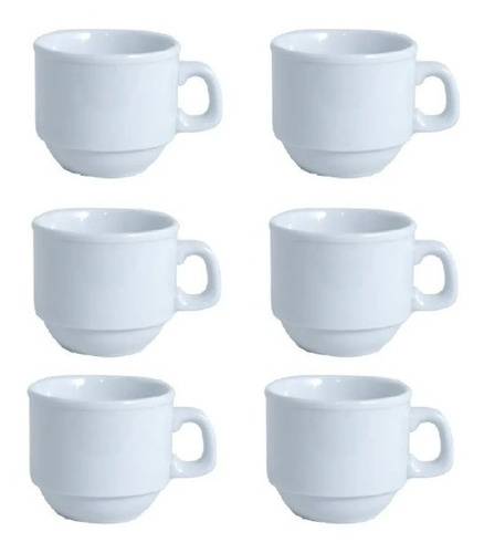 Set X6 Taza De Cafe Tavola 85ml Porcelana Verbano