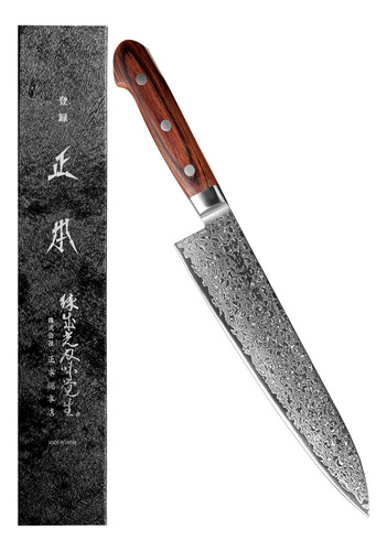 Cuchillo Chef Japonés 8 Gyuto Damasco, Za-18, Acero Inoxidab