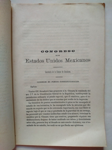 Libertad De Imprenta, Discursos Ignacio Romero Vargas 1882 (Usado)