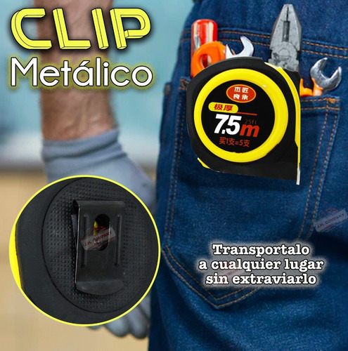 Flexometro Contra Impacto 7.5 Metros 21mm Cinta Metrica