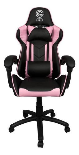 Cadeira Gamer Reclinável Estofada Rosa E Preta Greatek Gamer
