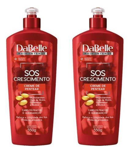 Creme Para Pentear Dabelle Sos Crescimento 550g-kit C/2un