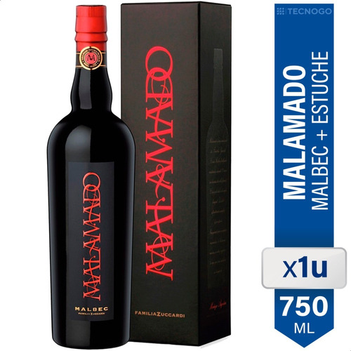 Vino Malamado Malbec Tinto 750ml Estuche Familia Zuccardi