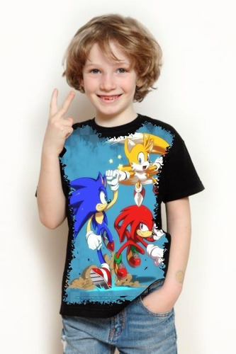 Camiseta Criança Frete Grátis Jogo Sonic Personagens