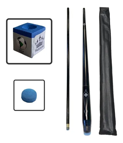 Kit com 4 Tacos de Sinuca Bilhar Inteiro Ramin HJ Snooker House Preto