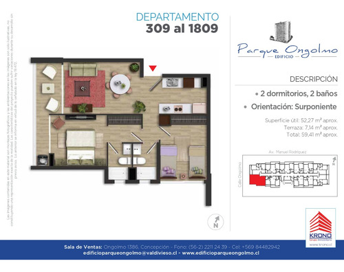 Depto 2d+2b+1e +1b, Piso 10 Próximo Uss, Entrega 01 Junio