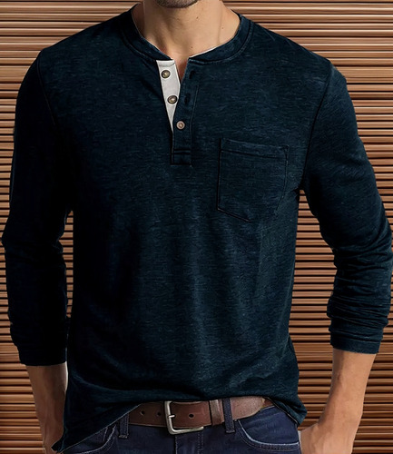 Sudadera De Hombre Con Cuello Redondo Color Liso