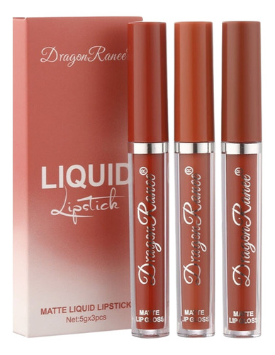 Batom Líquido Matte Lipstich Dragon Ranee 5g Kit 3 Unidades Cor A