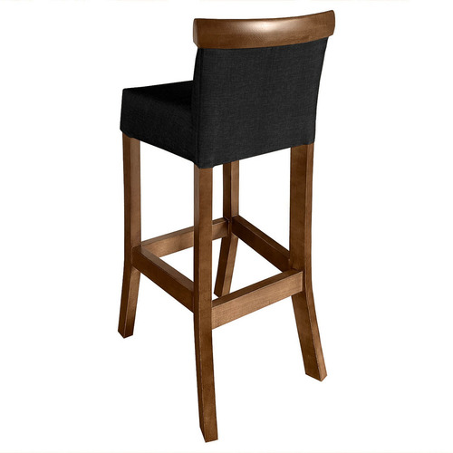Kit 4 Banquetas Para Bancada De 90cm Area Gourmet Ilha Luxo Cor Imbuia / Preto | 75cm