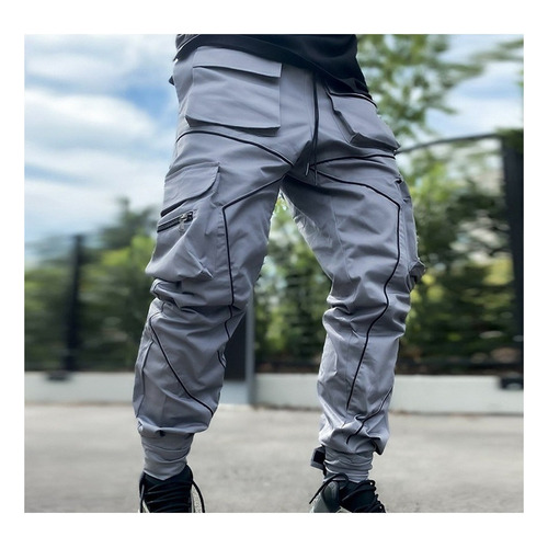 C+ Pantalones Cargo Reflectantes Para Hombre New Joggers