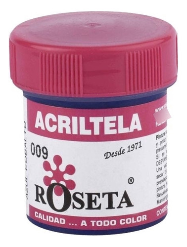 Acriltela Mate Azul Cobalto De 30 Centimetros Cubicos Roseta