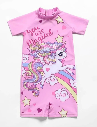 Traje De Baño De Niña Con Proteccion Uv Unicornio Y Sirena