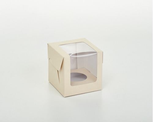 Caja C/ Cuna X1 Cupcake Visor Pvc 10x10x10cm (x50u) - 050q1