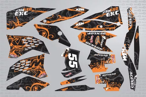 Kit Adesivo Moto Trilha Ktm Sxf 350 2013 0,60mm 3m Mt052 Cor Adesivo Ktm Sxf