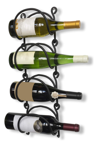 Soporte De Pared Para Vino Decorativo Con Estantería Curva