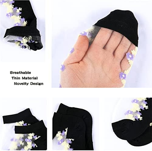 Calcetines Negros Transparentes Para Mujer Y Niña, Calcetine
