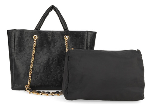 Bolsa Tote Cloe Pichel I Grande Color Negro