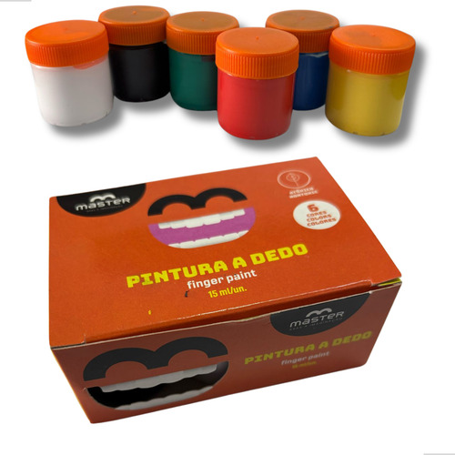 Pintura A Dedo 6 Cores 15ml - Atóxica, Lavável E Divertida
