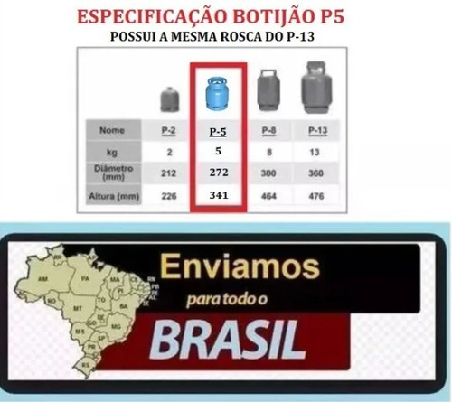 Imagem 3 de 3 de Cilindro Bujao Casco Botijao 5kg Homologado Novo Vazio