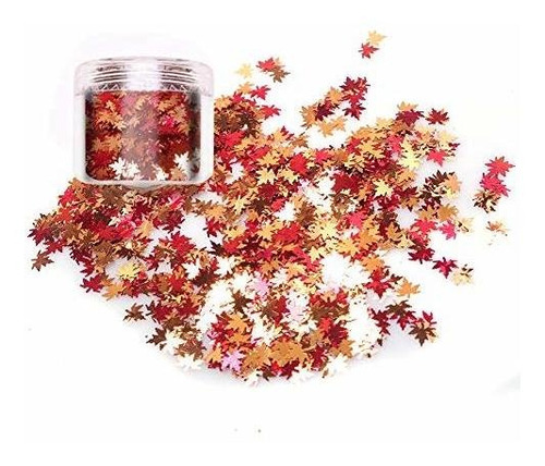 Equipo Para Decorar Uñas Laza Chunky Glitter Hojas De Otoño 