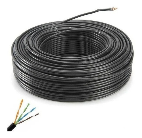 Cable Utp Rollo 100mts 100% Cobre Exterior Cat5e 4 Pares