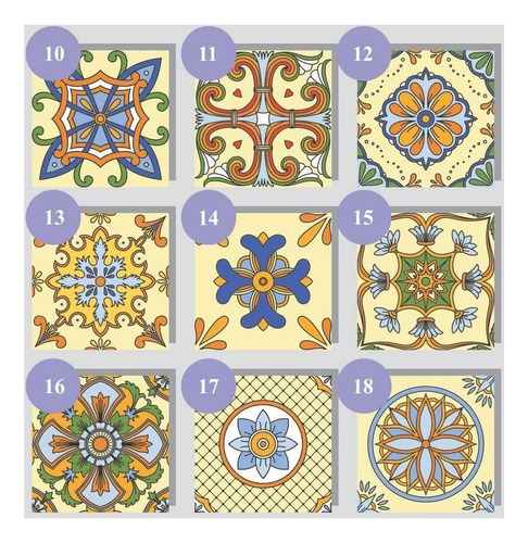 Kit C/50 Unid Adesivo Azulejo Português 15x15 Cm