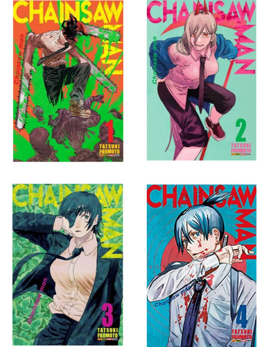 Kit Chainsaw Man Volumes 1-4, De Tatsuki Fujimoto. Editora Panini Em Português