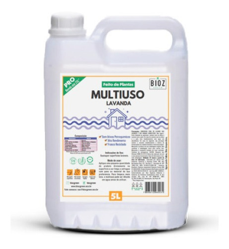 Kit 2x: Multiuso Limpeza Biodegradável Lavanda Bioz Green 5l