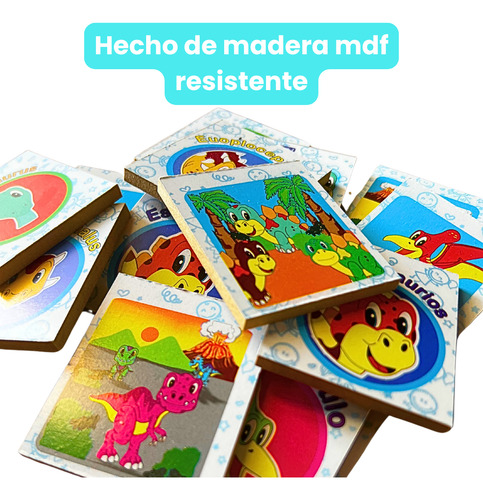 Juego Memoria Infantil Dinosaurios Didactico Madera Niños