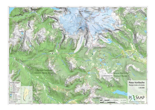 Imagen 1 de 3 de Mapa Topográfico: Paso Vuriloche (1/2) Pampa Linda -la Junta
