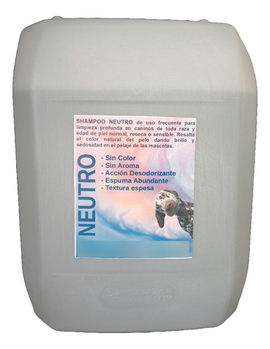 Shampoo Para Mascotas Uso Regular Garrafa 10 Litros