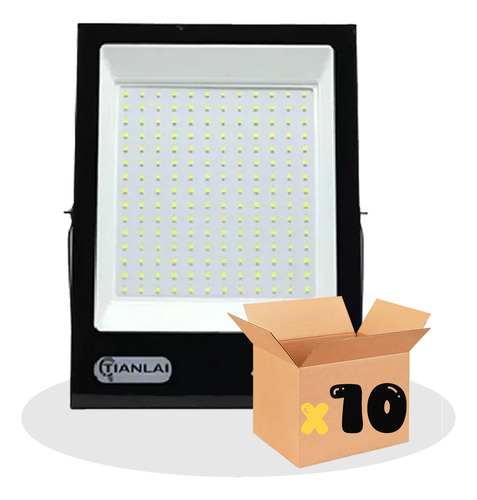 Reflectores Led De 150 Watts Luz Blanca Fría 6000lm Protección Ip65 Base Ajustable 10 Piezas Ideal Para Exterior Delgado