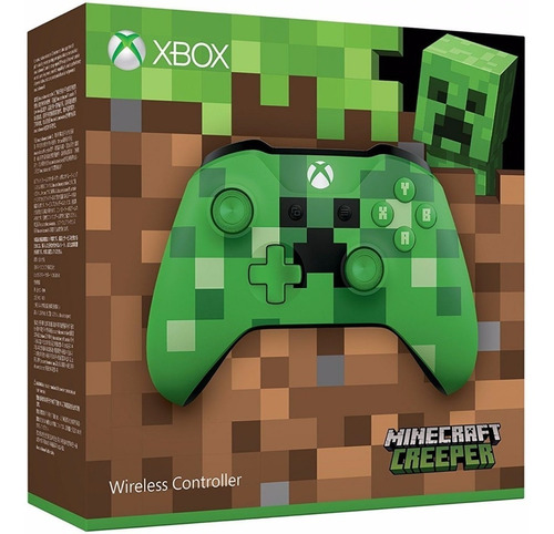 Controle Xbox One S Minecraft Creeper S. Fio Microsoft Verde