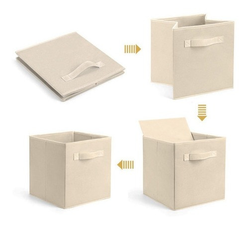 Imagen 2 de 7 de Canasto Cesto Caja Plegable Organizador Tela Deco Compactor