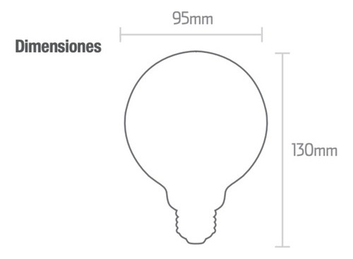 Foco Led Ipsa Estilo Vintage E26 7w Tipo G95 Blanca Cálida